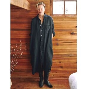 Mamène Florence shirt dress in black, size 1 (sold out)